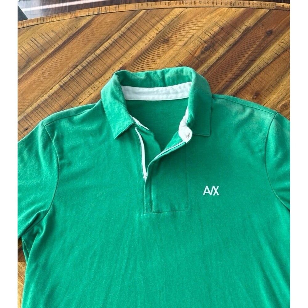 Vintage A|X Armani Exchange Kelly Green Zip Placket Polo Shirt Men’s Medium